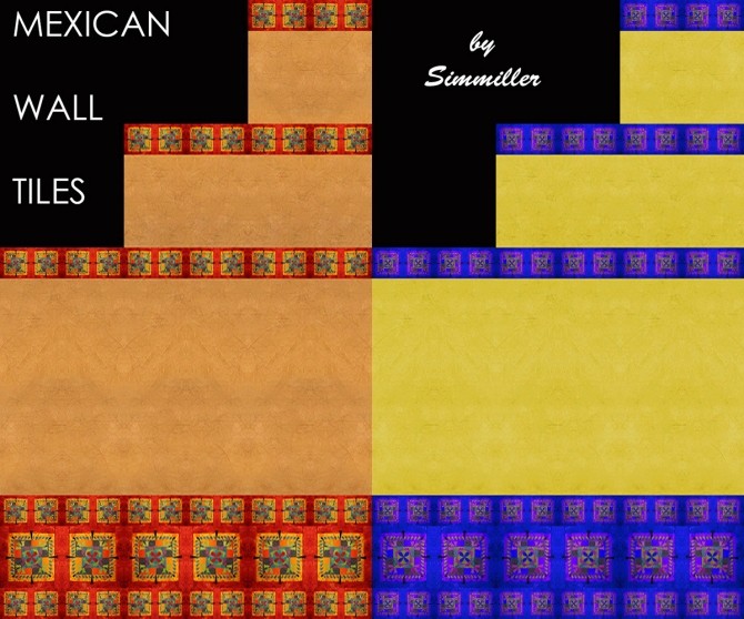 Sims 4 2 Mexican Walls and 25 Floors Set by Request by Simmiller at Mod The Sims