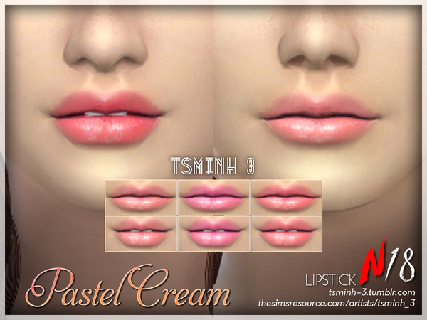 Sims 4 Pastel Cream Lipstick by tsminh 3 at TSR