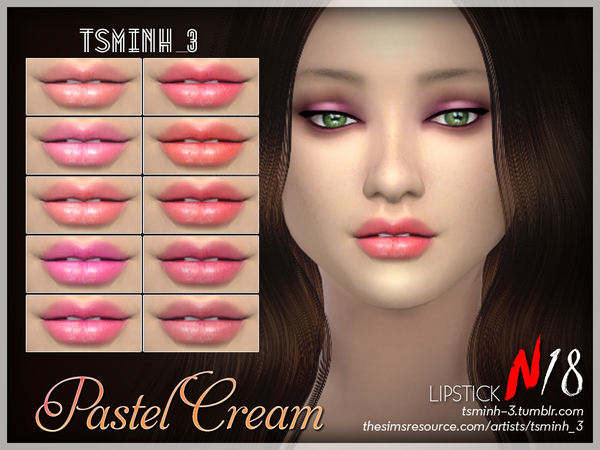 Sims 4 Pastel Cream Lipstick by tsminh 3 at TSR