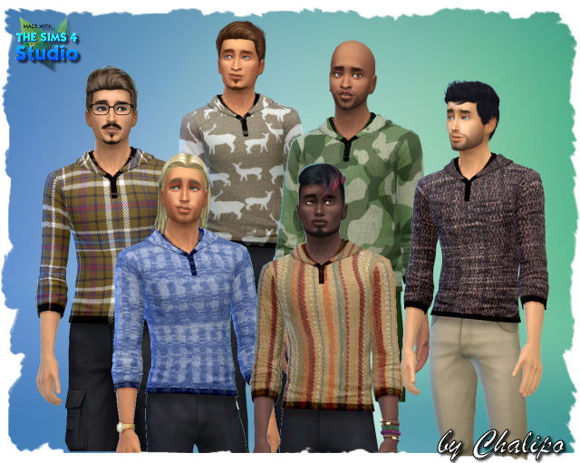 Male sweaters + dress by Chalipo at All 4 Sims » Sims 4 Updates