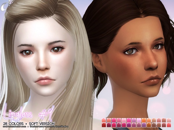 Sims 4 Lipgloss #9 Soft Version by Aveira at TSR