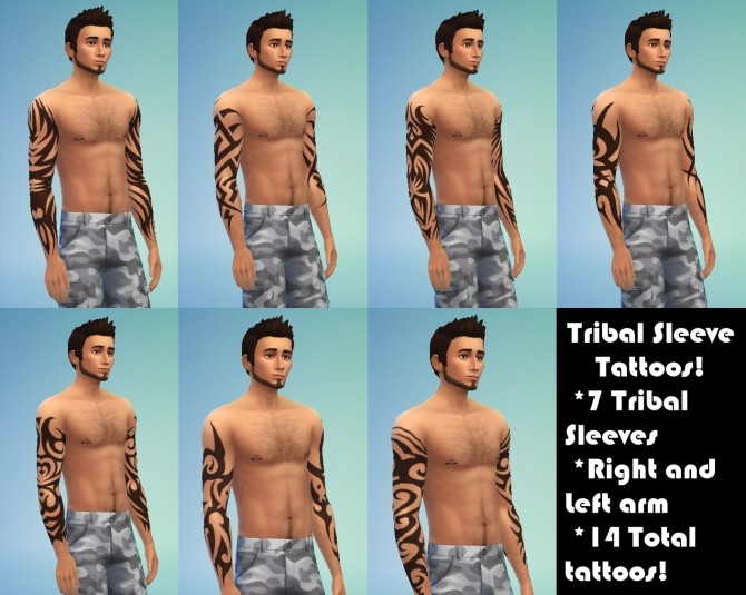 Sims 4 Tribal Sleeve Tattoos! by Kitty25939 at Mod The Sims