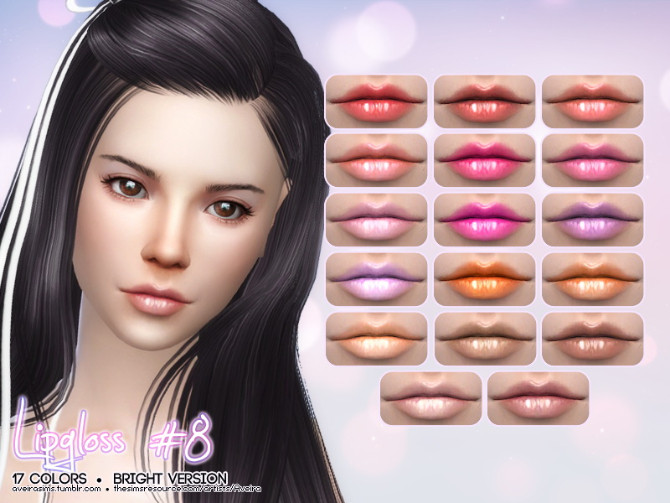 Sims 4 Lipgloss #8 Bright Version at Aveira Sims 4