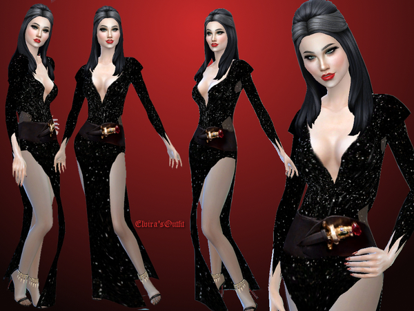 Sims 4 Elviras Outfit by alin2 at TSR