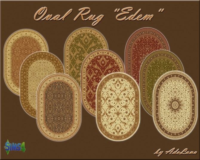 Sims 4 Oval Rug Edem by AdeLanaSP at Mod The Sims