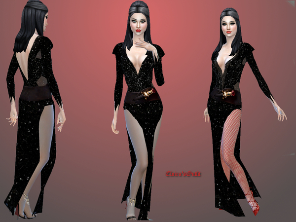 Sims 4 Elviras Outfit by alin2 at TSR