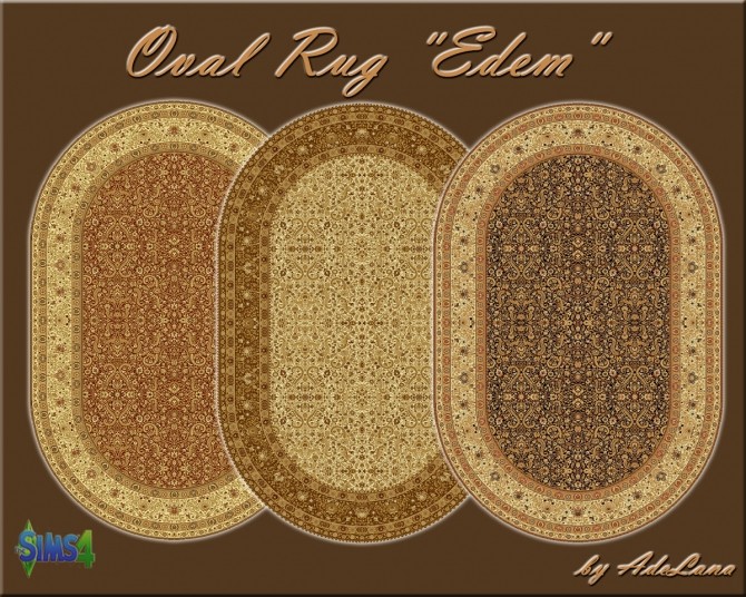 Sims 4 Oval Rug Edem by AdeLanaSP at Mod The Sims