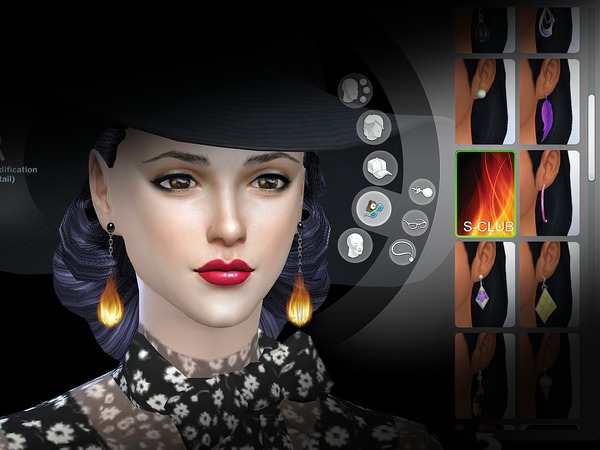 Sims 4 Flame Earrings by S Club MK&WM at TSR
