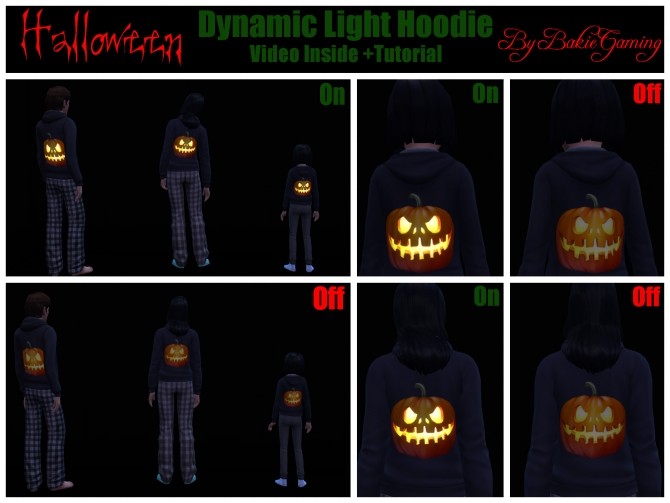 Sims 4 Dynamic Light Pumpkin Hoodie by Bakie at Mod The Sims