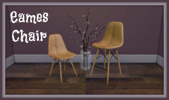 Sims 4 Eames Wooden Chair at Dinha Gamer