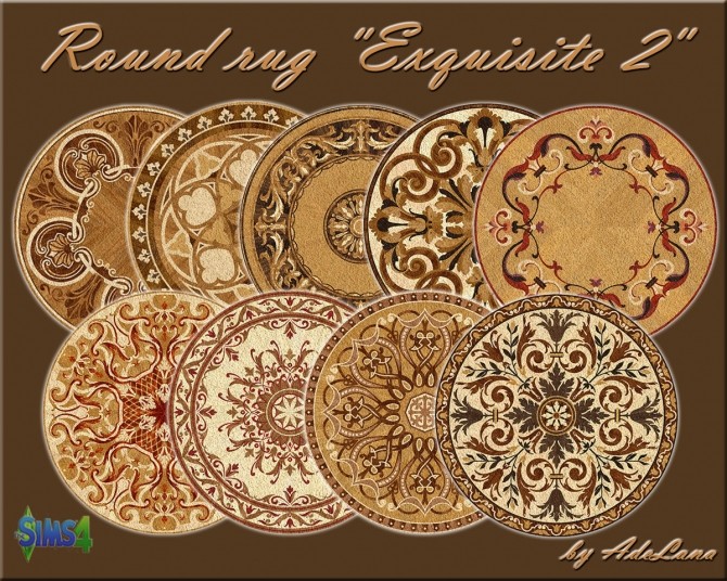 Sims 4 Round rug Exquisite 2 by AdeLanaSP at Mod The Sims