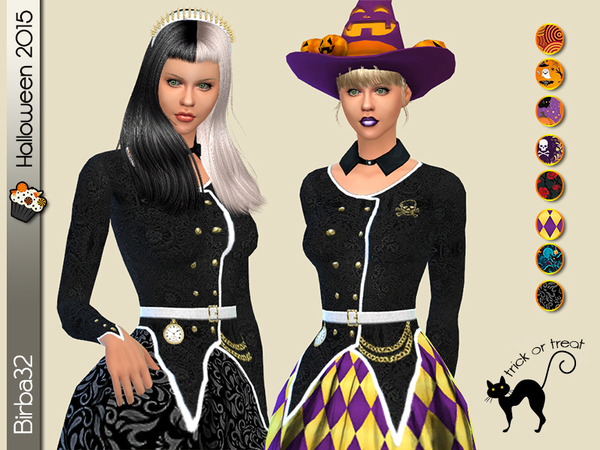 Sims 4 Halloween witch dress by Birba32 at TSR