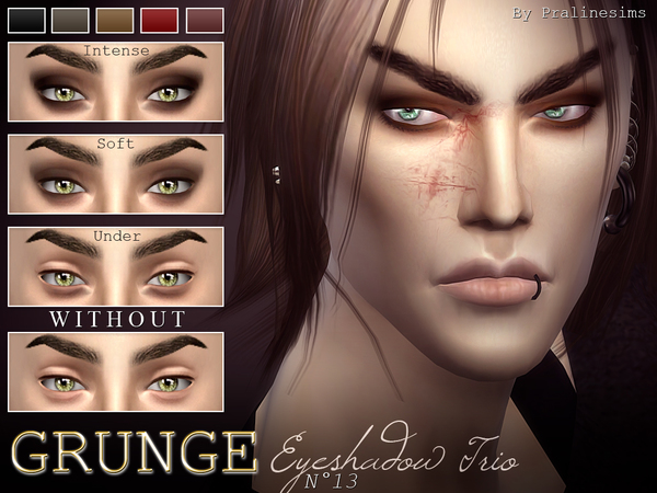 Sims 4 Grunge Eyeshadow Trio N15 by Pralinesims at TSR