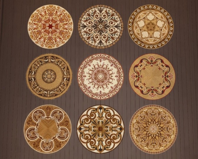 Sims 4 Round rug Exquisite 2 by AdeLanaSP at Mod The Sims