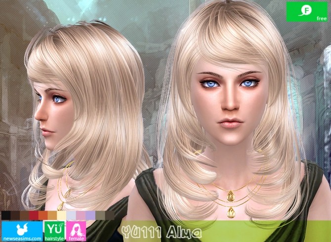 Sims 4 YU111 Alma hair (FREE) at Newsea Sims 4