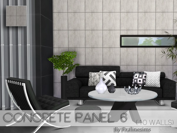 Sims 4 Concrete Panel Set 2 by Pralinesims at TSR