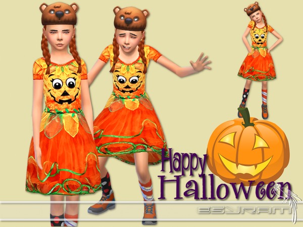 Sims 4 Pumpkin Costume by EsyraM at TSR