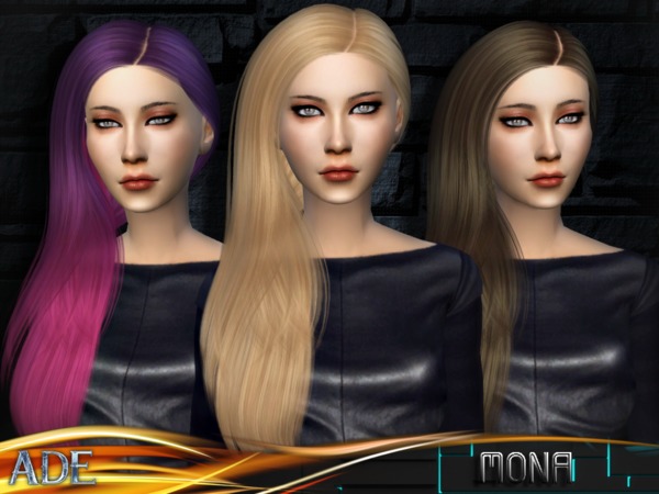 Sims 4 Ade Mona hair by Ade Darma at TSR