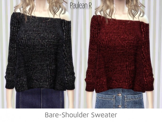 Sims 4 Bare Shoulder Sweater at Paulean R