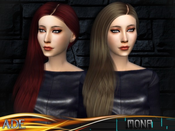 Sims 4 Ade Mona hair by Ade Darma at TSR