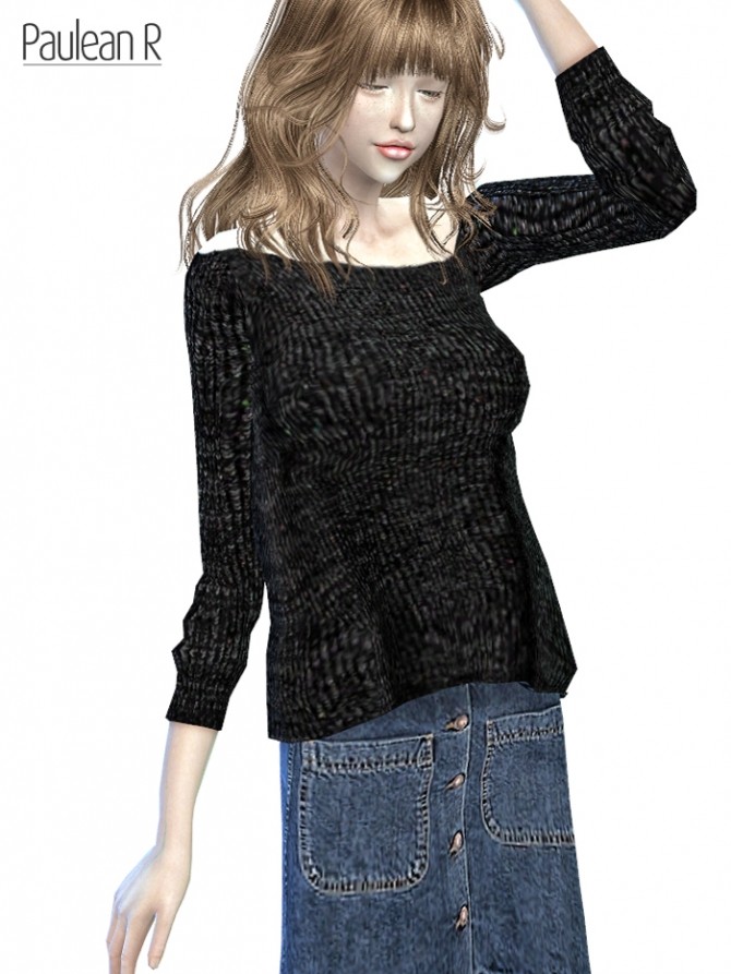 Sims 4 Bare Shoulder Sweater at Paulean R