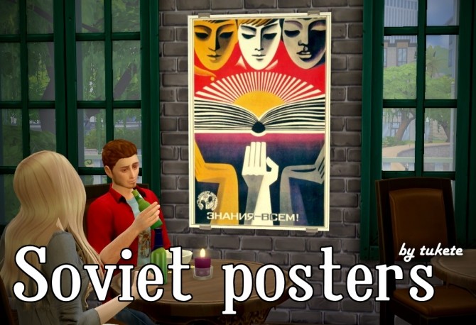 Sims 4 Soviet posters at Tukete