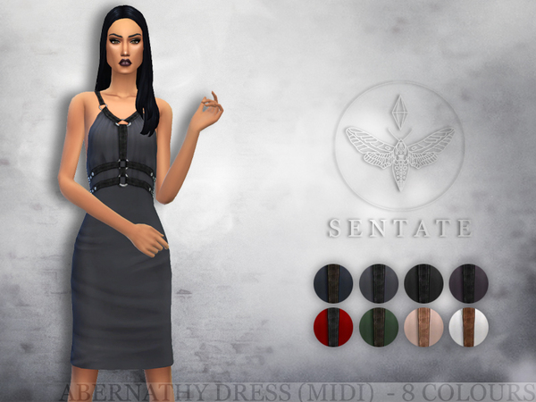 Sims 4 Abernathy Dress Midi Version by Sentate at TSR