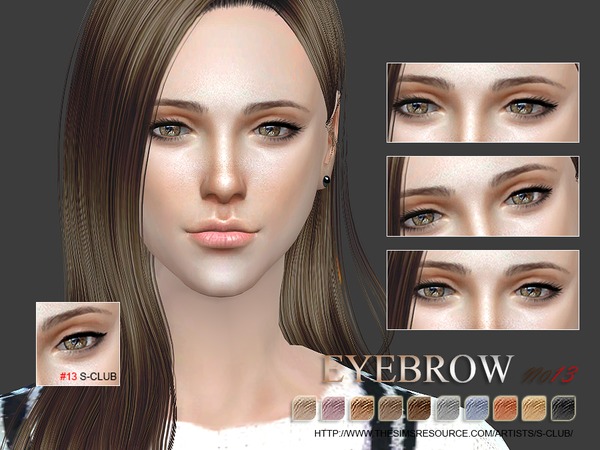 Sims 4 Eyebrows 13F by S Club WM at TSR