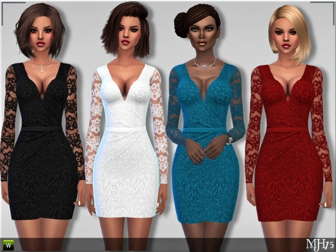 Sims 4 Kaliko Ruched Dress by Margie at Sims Addictions