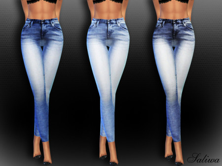 High Waisted Realistic Skinny Jeans by Saliwa at TSR » Sims 4 Updates