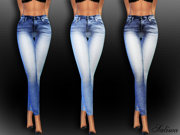 Sims 4 High Waisted Realistic Skinny Jeans by Saliwa at TSR