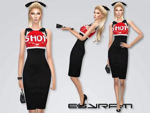 Sims 4 Sequin Embellished Shop Dress by EsyraM at TSR
