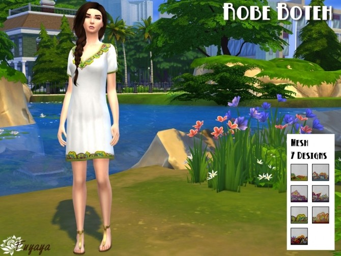 Sims 4 Boteh dress by Fuyaya at Sims Artists
