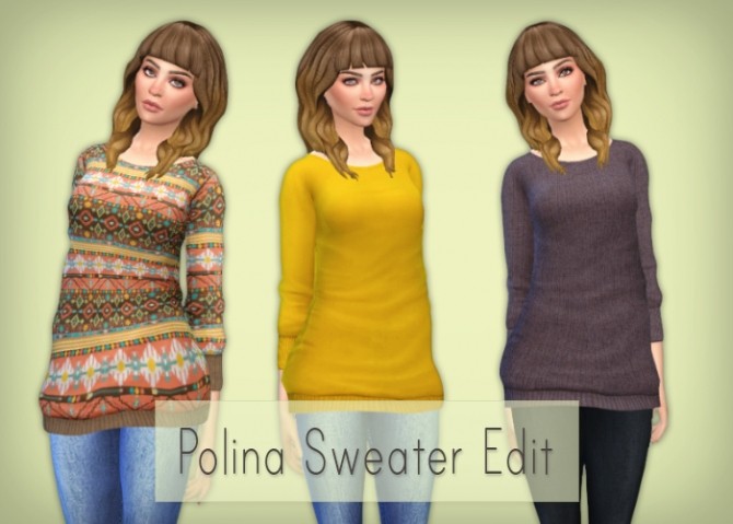 Sims 4 Polina sweater dress edit at Simsrocuted