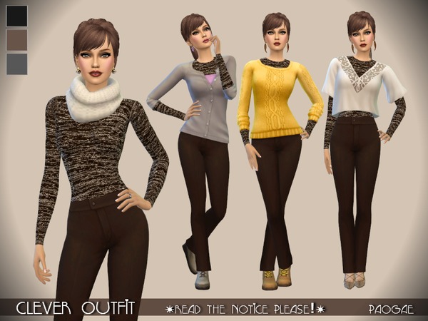Sims 4 Clever Outfit by Paogae at TSR