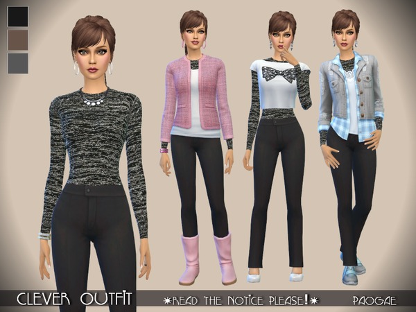 Clever Outfit by Paogae at TSR » Sims 4 Updates