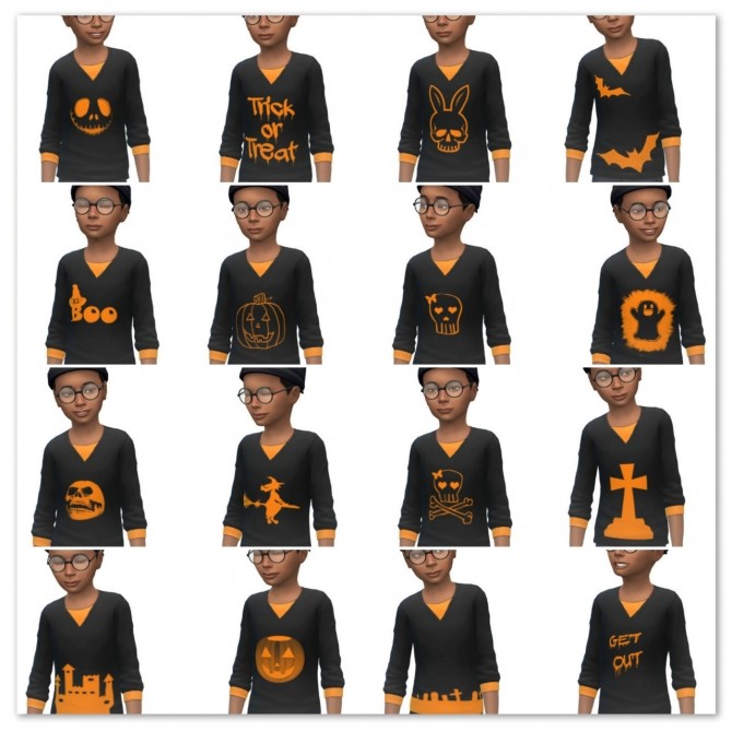 Sims 4 Halloween Tops For Kids at Maimouth Sims4