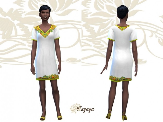 Sims 4 Boteh dress by Fuyaya at Sims Artists