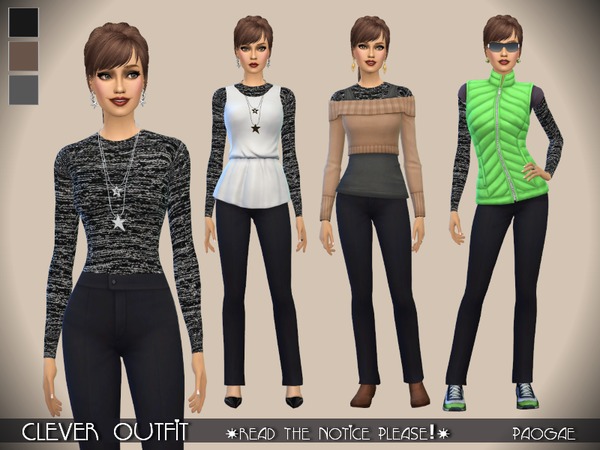 Sims 4 Clever Outfit by Paogae at TSR