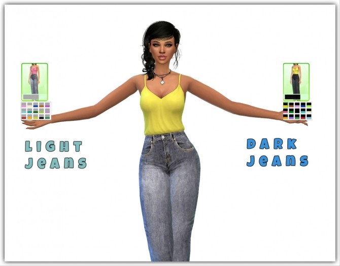 Sims 4 Denim Jumpsuits 30 options at Maimouth Sims4