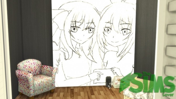 Sims 4 Manga Paint Art by Clover at The Sims Lover