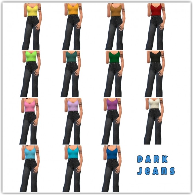 Sims 4 Denim Jumpsuits 30 options at Maimouth Sims4