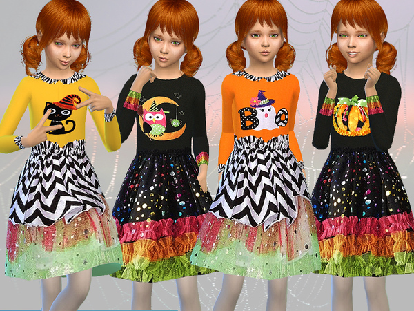 Sims 4 Girls Halloween Outfit by Fritzie.Lein at TSR