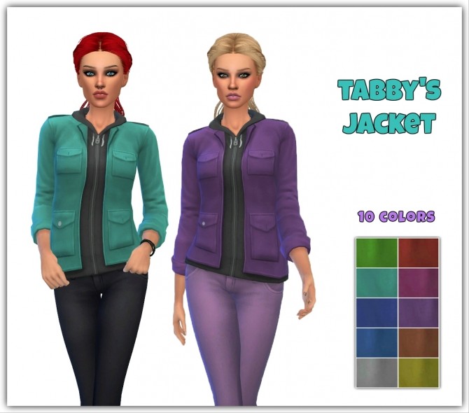 Sims 4 Tabby’s Jacket 10 colors at Maimouth Sims4