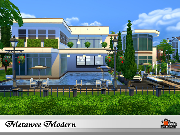 Sims 4 Metawee Modern house by autaki at TSR