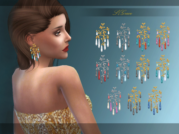 Sims 4 Morning Dew Earrings by S4grace at TSR