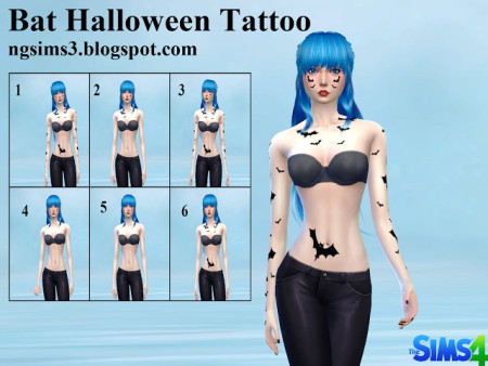 Bat Halloween Tattoo at NG Sims3