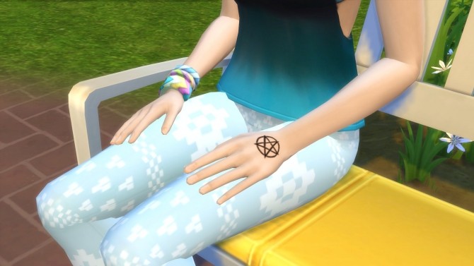 Sims 4 Simple Pentagram Tattoo by Knivanera at Mod The Sims