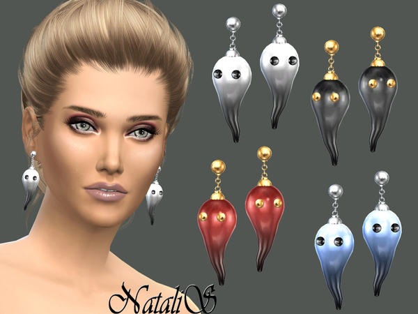 Sims 4 Ghosts earrings by NataliS at TSR