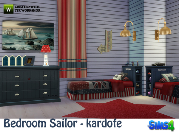 Sims 4 Bedroom Sailor by kardofe at TSR